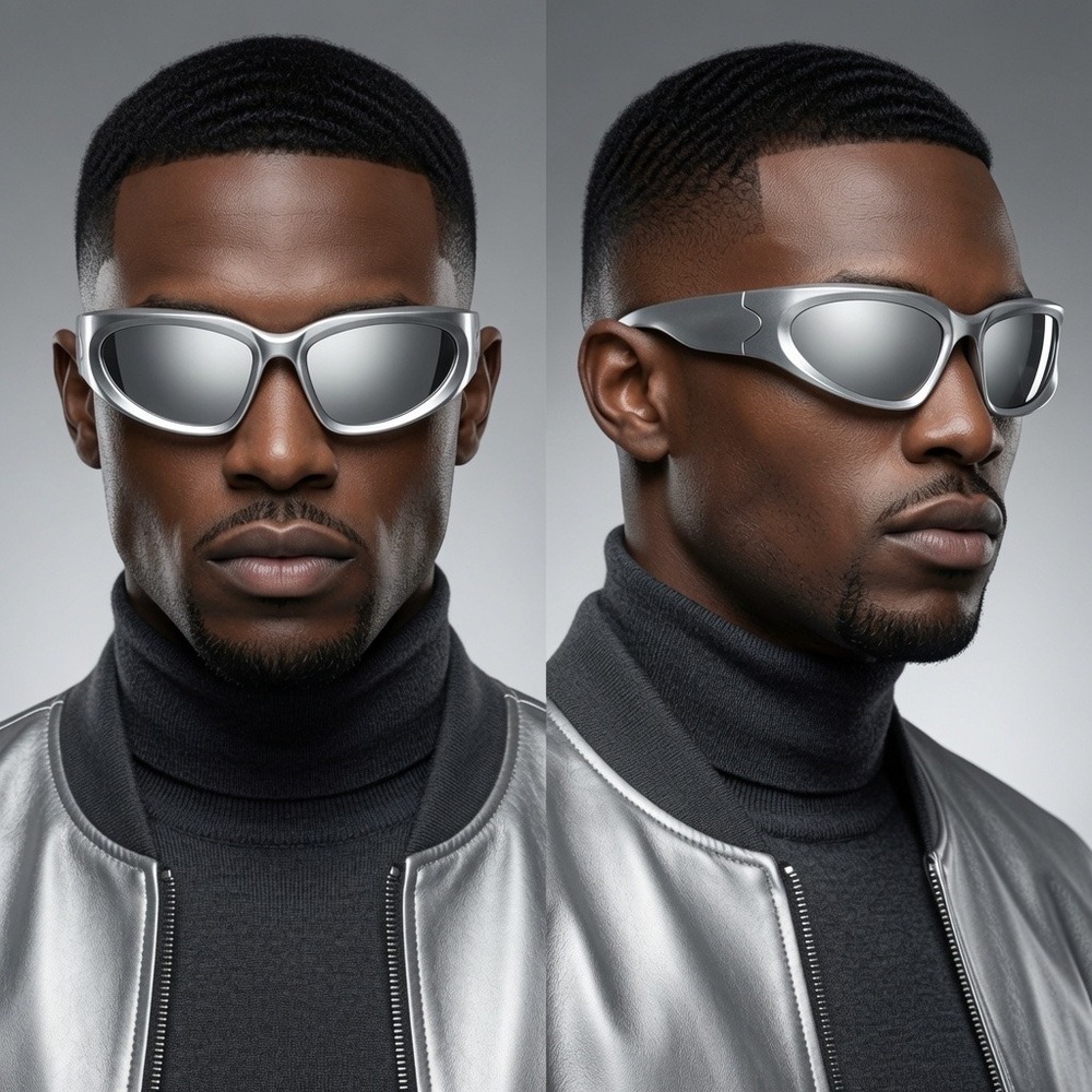 Men Sunglasses Vibe Shield Shades Boast A Sleek And Chrome Wrap-around Aesthetic